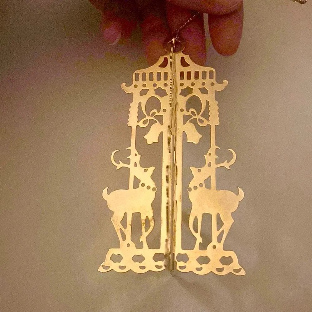 Vintage Danbury Mint Reindeer Christmas Ornament
